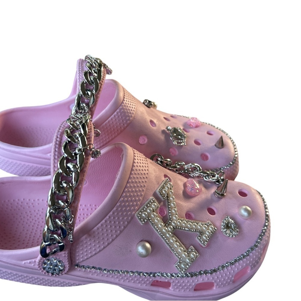Custom Pink Embellished Clogs - Picture 8 of 8